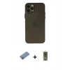 MARSİLYAN™- iPhone 12 Pro Max Kılıf Atlas Minimal Prime - Siyah Joko Magic 5D Hayalet Cam + Shine Kamera Lens Koruma Cam - PE