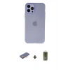 MARSİLYAN™- iPhone 12 Pro Max Kılıf Atlas Minimal Prime - Siyah Joko Magic 5D Hayalet Cam + Renkli Kamera Lens Koruma Cam - TU