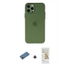 MARSİLYAN™- iPhone 12 Pro Max Kılıf Atlas Minimal Prime - Siyah Mat Seramik Nano Ekran Koruyucu + Shine Kamera Lens Koruma Cam - GD