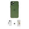 MARSİLYAN™- iPhone 12 Pro Max Kılıf Atlas Minimal Prime - Siyah Mat Seramik Nano Ekran Koruyucu + Shine Kamera Lens - LT