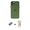 MARSİLYAN™- iPhone 12 Pro Max Kılıf Atlas Minimal Prime - Siyah Mat Seramik Nano Ekran Koruyucu + Metal Kamera Lens Koruma Cam - GD