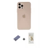 MARSİLYAN™- iPhone 12 Pro Max Kılıf Atlas Minimal Prime - Siyah Mat Seramik Nano Ekran Koruyucu + Metal Kamera Lens Koruma Cam - GD