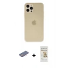MARSİLYAN™- iPhone 12 Pro Max Kılıf Atlas Minimal Prime - Siyah Mat Seramik Nano Ekran Koruyucu + Renkli Kamera Lens Koruma Cam - PE