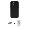 MARSİLYAN™- iPhone 12 Pro Max Kılıf Atlas Minimal Prime - Siyah Mat Seramik Nano Ekran Koruyucu + Renkli Kamera Lens Koruma Cam - PE