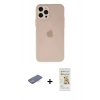 MARSİLYAN™- iPhone 12 Pro Max Kılıf Atlas Minimal Prime - Siyah Mat Seramik Nano Ekran Koruyucu + Renkli Kamera Lens Koruma Cam - MI