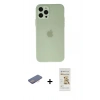 MARSİLYAN™- iPhone 12 Pro Max Kılıf Atlas Minimal Prime - Siyah Mat Seramik Nano Ekran Koruyucu + Renkli Kamera Lens Koruma Cam - PE