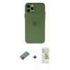 MARSİLYAN™- iPhone 12 Pro Max Kılıf Atlas Minimal Prime - Siyah Mat Seramik Nano Ekran Koruyucu + Shine Kamera Lens Koruma Cam - SH
