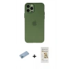 MARSİLYAN™- iPhone 12 Pro Max Kılıf Atlas Minimal Prime - Siyah Mat Seramik Nano Ekran Koruyucu + Shine Kamera Lens Koruma Cam - MI
