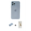 MARSİLYAN™- iPhone 12 Pro Max Kılıf Atlas Minimal Prime - Siyah Mat Seramik Nano Ekran Koruyucu + Shine Kamera Lens Koruma Cam - MI