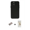 MARSİLYAN™- iPhone 12 Pro Max Kılıf Atlas Minimal Prime - Siyah Mat Seramik Nano Ekran Koruyucu + Sierra Blue Shine Kamera Lens Koruma Cam