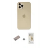 MARSİLYAN™- iPhone 12 Pro Max Kılıf Atlas Minimal Prime - Siyah Mat Seramik Nano Ekran Koruyucu + Sierra Blue Shine Kamera Lens Koruma Cam