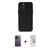 MARSİLYAN™- iPhone 12 Pro Max Kılıf Atlas Minimal Prime - Siyah Mat Seramik Nano Ekran Koruyucu + Neon Fosforlu Kamera Lens - TU