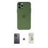 MARSİLYAN™- iPhone 12 Pro Max Kılıf Atlas Minimal Prime - Siyah Mat Seramik Nano Ekran Koruyucu + Neon Fosforlu Kamera Lens - YL