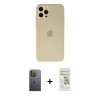 MARSİLYAN™- iPhone 12 Pro Max Kılıf Atlas Minimal Prime - Siyah Mat Seramik Nano Ekran Koruyucu + Neon Fosforlu Kamera Lens - YL