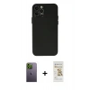 MARSİLYAN™- iPhone 12 Pro Max Kılıf Atlas Minimal Prime - Siyah Mat Seramik Nano Ekran Koruyucu + Neon Fosforlu Kamera Lens - YL