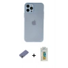 MARSİLYAN™- iPhone 12 Pro Max Kılıf Atlas Minimal Prime - Siyah Polymer Nano Ekran Koruyucu + Metal Kamera Lens Koruma Cam - GD