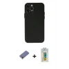 MARSİLYAN™- iPhone 12 Pro Max Kılıf Atlas Minimal Prime - Siyah Polymer Nano Ekran Koruyucu + Metal Kamera Lens Koruma Cam - GD