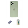 MARSİLYAN™- iPhone 12 Pro Max Kılıf Atlas Minimal Prime - Siyah Polymer Nano Ekran Koruyucu + Metal Kamera Lens Koruma Cam - GD