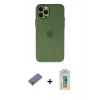 MARSİLYAN™- iPhone 12 Pro Max Kılıf Atlas Minimal Prime - Siyah Polymer Nano Ekran Koruyucu + Metal Kamera Lens Koruma Cam - GD