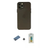 MARSİLYAN™- iPhone 12 Pro Max Kılıf Atlas Minimal Prime - Siyah Polymer Nano Ekran Koruyucu + Shine Kamera Lens Koruma Cam - GD