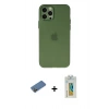 MARSİLYAN™- iPhone 12 Pro Max Kılıf Atlas Minimal Prime - Siyah Polymer Nano Ekran Koruyucu + Shine Kamera Lens Koruma Cam - GD