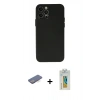 MARSİLYAN™- iPhone 12 Pro Max Kılıf Atlas Minimal Prime - Siyah Polymer Nano Ekran Koruyucu + Renkli Kamera Lens Koruma Cam - MI