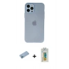 MARSİLYAN™- iPhone 12 Pro Max Kılıf Atlas Minimal Prime - Siyah Polymer Nano Ekran Koruyucu + Shine Kamera Lens Koruma Cam - MI