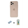 MARSİLYAN™- iPhone 12 Pro Max Kılıf Atlas Minimal Prime - Siyah Polymer Nano Ekran Koruyucu + Shine Kamera Lens Koruma Cam - MI