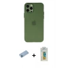 MARSİLYAN™- iPhone 12 Pro Max Kılıf Atlas Minimal Prime - Siyah Polymer Nano Ekran Koruyucu + Shine Kamera Lens Koruma Cam - MI