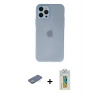 MARSİLYAN™- iPhone 12 Pro Max Kılıf Atlas Minimal Prime - Siyah Polymer Nano Ekran Koruyucu + Renkli Kamera Lens Koruma Cam - YL