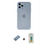 MARSİLYAN™- iPhone 12 Pro Max Kılıf Atlas Minimal Prime - Siyah Polymer Nano Ekran Koruyucu + Shine Kamera Lens Koruma Cam - GI