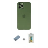 MARSİLYAN™- iPhone 12 Pro Max Kılıf Atlas Minimal Prime - Siyah Polymer Nano Ekran Koruyucu + Shine Kamera Lens Koruma Cam - GI