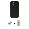 MARSİLYAN™- iPhone 12 Pro Max Kılıf Atlas Minimal Prime - Siyah Polymer Nano Ekran Koruyucu + Shine Kamera Lens Koruma Cam - SABE