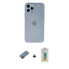 MARSİLYAN™- iPhone 12 Pro Max Kılıf Atlas Minimal Prime - Siyah Polymer Nano Ekran Koruyucu + Siyah Shine Kamera Lens Koruma Cam