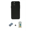 MARSİLYAN™- iPhone 12 Pro Max Kılıf Atlas Minimal Prime - Siyah Polymer Nano Ekran Koruyucu + Siyah Shine Kamera Lens Koruma Cam