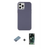 MARSİLYAN™- iPhone 12 Pro Max Kılıf Çekirdek Çizgi - Şeffaf 360 Full Body Arka Koruyucu + Shine Kamera Lens Koruma Cam - GI