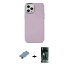 MARSİLYAN™- iPhone 12 Pro Max Kılıf Çekirdek Çizgi - Şeffaf 360 Full Body Arka Koruyucu + Shine Kamera Lens Koruma Cam - GI