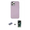 MARSİLYAN™- iPhone 12 Pro Max Kılıf Çekirdek Çizgi - Şeffaf 360 Full Body Arka Koruyucu + Renkli Kamera Lens Koruma Cam - MI