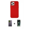 MARSİLYAN™- iPhone 12 Pro Max Kılıf Çekirdek Çizgi - Şeffaf 360 Full Body Arka Koruyucu + Neon Fosforlu Kamera Lens - YL