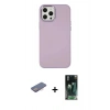 MARSİLYAN™- iPhone 12 Pro Max Kılıf Çekirdek Çizgi - Şeffaf 360 Full Body Arka Koruyucu + Renkli Kamera Lens Koruma Cam - PE
