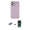 MARSİLYAN™- iPhone 12 Pro Max Kılıf Çekirdek Çizgi - Şeffaf 360 Full Body Arka Koruyucu + Renkli Kamera Lens Koruma Cam - TU