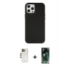 MARSİLYAN™- iPhone 12 Pro Max Kılıf Çekirdek Çizgi - Şeffaf 360 Full Body Arka Koruyucu + Shine Kamera Lens - GD