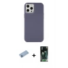 MARSİLYAN™- iPhone 12 Pro Max Kılıf Çekirdek Çizgi - Şeffaf 360 Full Body Arka Koruyucu + Shine Kamera Lens Koruma Cam - MI