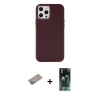 MARSİLYAN™- iPhone 12 Pro Max Kılıf Çekirdek Çizgi - Şeffaf 360 Full Body Arka Koruyucu + Shine Kamera Lens Koruma Cam - SABE