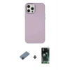 MARSİLYAN™- iPhone 12 Pro Max Kılıf Çekirdek Çizgi - Şeffaf 360 Full Body Arka Koruyucu + Shine Kamera Lens Koruma Cam - SH