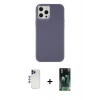 MARSİLYAN™- iPhone 12 Pro Max Kılıf Çekirdek Çizgi - Şeffaf 360 Full Body Arka Koruyucu + Shine Kamera Lens - LT