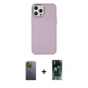 MARSİLYAN™- iPhone 12 Pro Max Kılıf Çekirdek Çizgi - Şeffaf 360 Full Body Arka Koruyucu + Neon Fosforlu Kamera Lens - YL