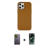 MARSİLYAN™- iPhone 12 Pro Max Kılıf Çekirdek Çizgi - Şeffaf 360 Full Body Arka Koruyucu + Neon Fosforlu Kamera Lens - YL