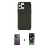 MARSİLYAN™- iPhone 12 Pro Max Kılıf Çekirdek Çizgi - Şeffaf 360 Full Body Arka Koruyucu + Neon Fosforlu Kamera Lens - YL