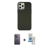 MARSİLYAN™- iPhone 12 Pro Max Kılıf Çekirdek Çizgi - Şeffaf Royal Nano Ekran Koruyucu + Neon Fosforlu Kamera Lens - BZ